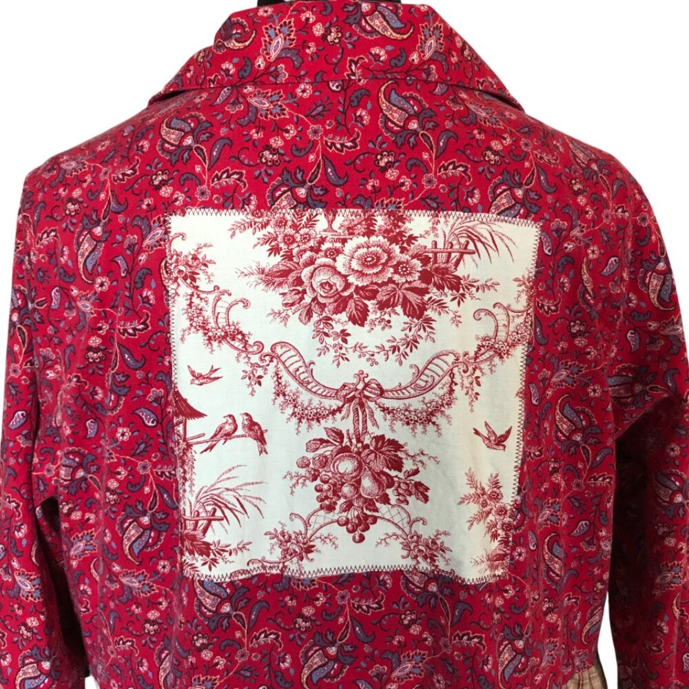 Boho Patchwork Duster, L: Upcycled Heavyweight Hi… - image 6